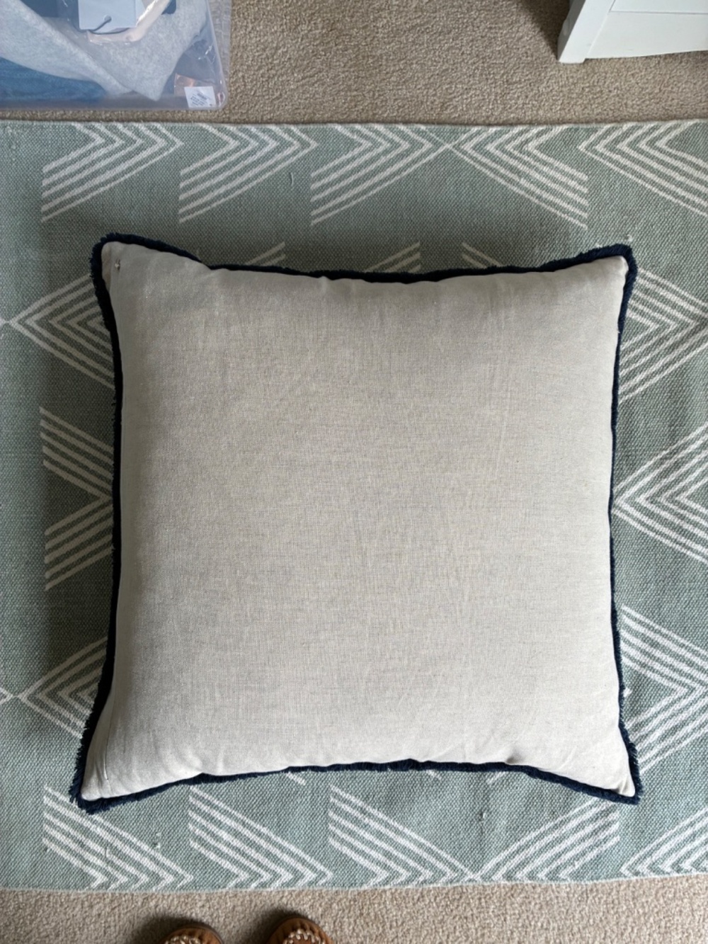 Pottery Barn Lovisa Medallion Linen Pillow with Feather Down Insert - Picture 3 of 3